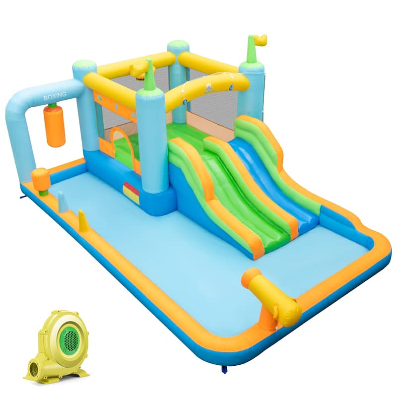 Costway Inflatable Water Slide Giant Kids Bounce House Park Splash - as pic shows - See Details
