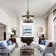 preview thumbnail 36 of 42, Oaks Aura 5-Light Farmhouse Wood Chandelier, Drum Chandelier for Dining Room Height Adjustable