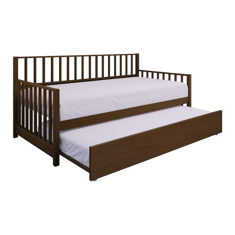 CraftPorch Classic Wooden Twin Size Daybed With Trundle