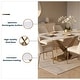 preview thumbnail 34 of 75, Voren Modern Rectangular Dining Table, Sintered Stone/Tempered Glass Top & Stainless Steel Gold Finish Pedestal Base