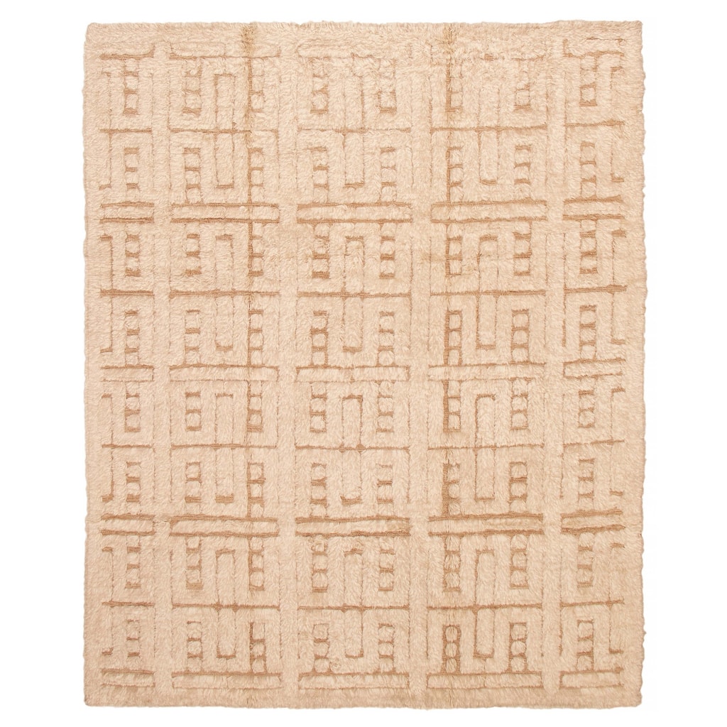 ECARPETGALLERY Hand-knotted Tangier Cream Wool Rug - 8'6 x 10'3