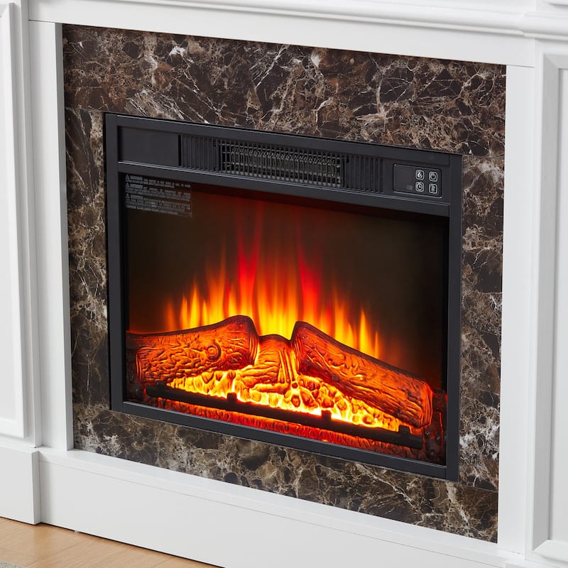 GDFStudio - Hearthstone Traditional Storage Electric Fireplace with Mantel and Realistic LED Flame