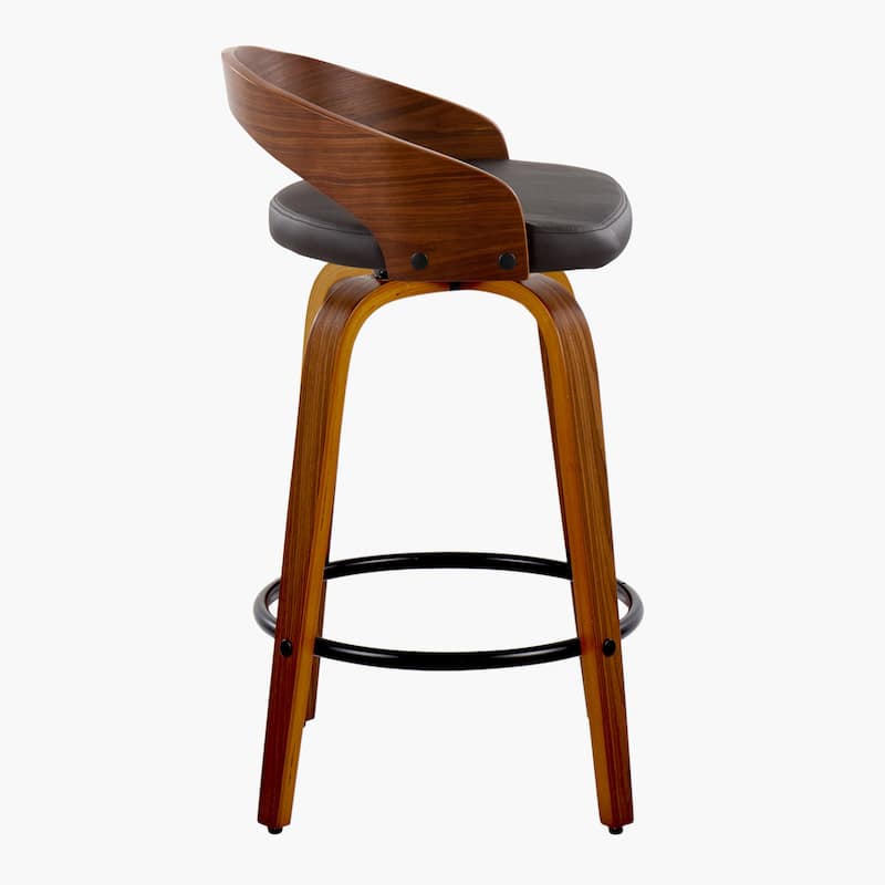 Carson Carrington Stavanger 26" Fixed-Height Counter Stool with Bent Wood Legs & Round Footrest (Set of 2)