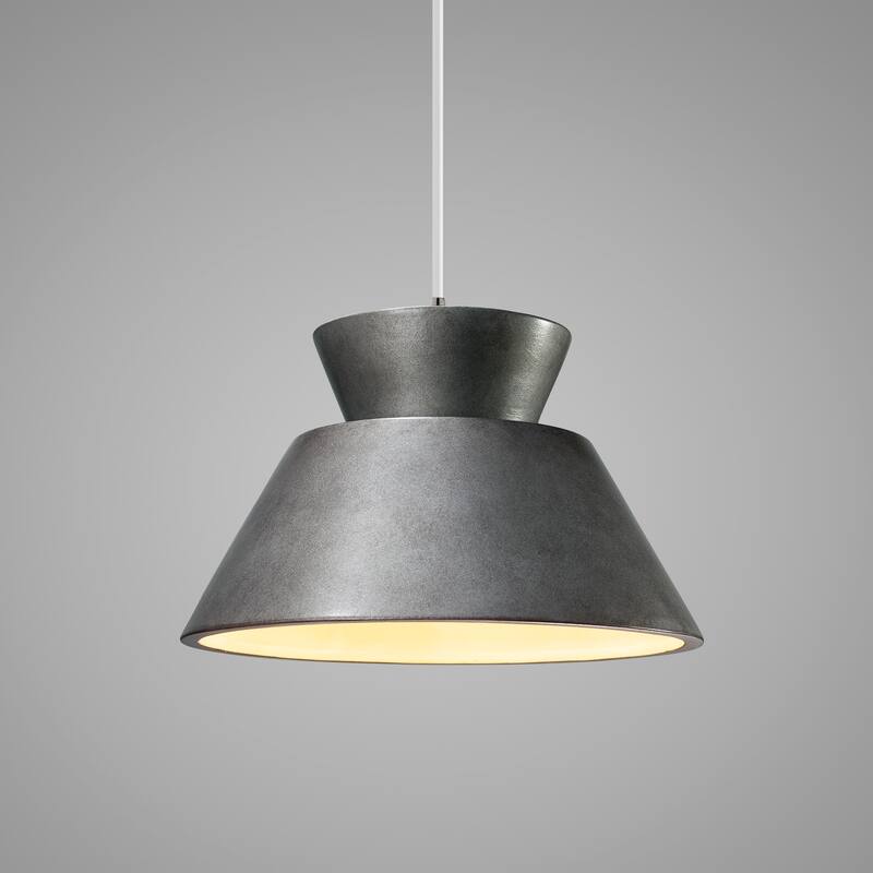 Carson Carrington Sallerup Trapezoid 1-light Brushed Nickel Pendant - Brushed Nickel, Antique Silver, White