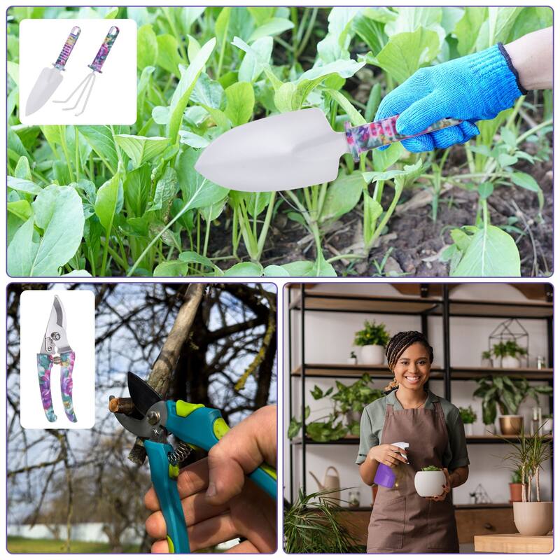 1 Set Garden Tool Set 5 Pieces Plastic Kits for Gardening, Purple