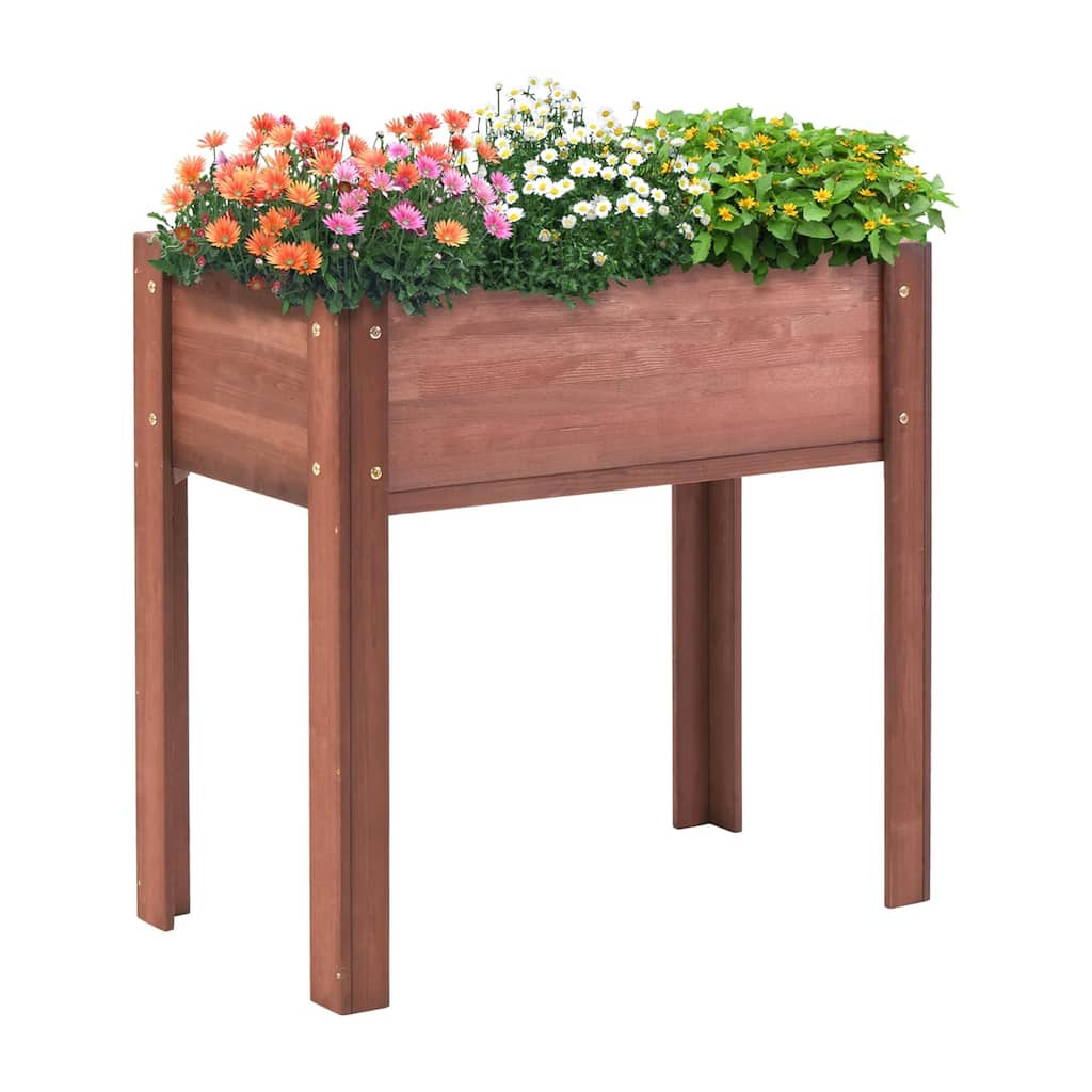 Anmytek Elevated Raised Garden Bed Standing Height Patio Backyard Planter Wooden