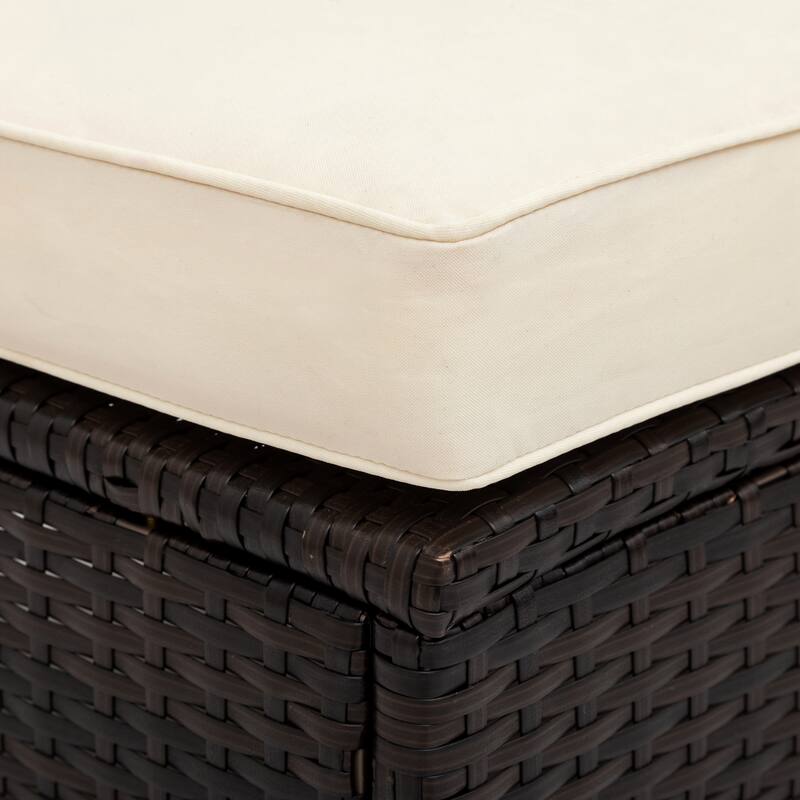 5-Piece All-Weather Brown PE Rattan Sectional Sofa Set - Outdoor Patio Half-Moon Wicker Furniture with Tempered Glass Table