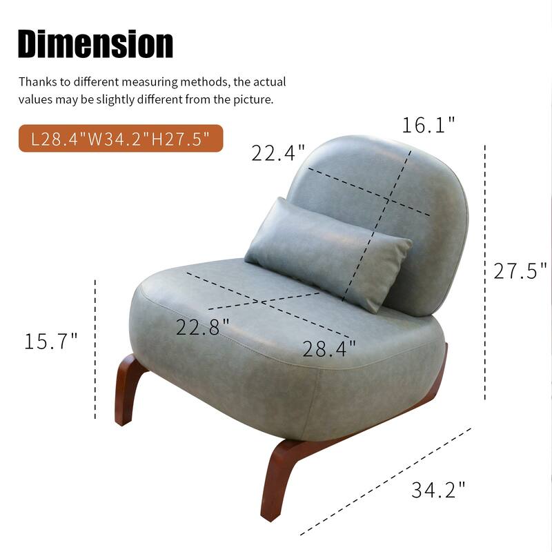 Accent Chair with Solid Wood Legs