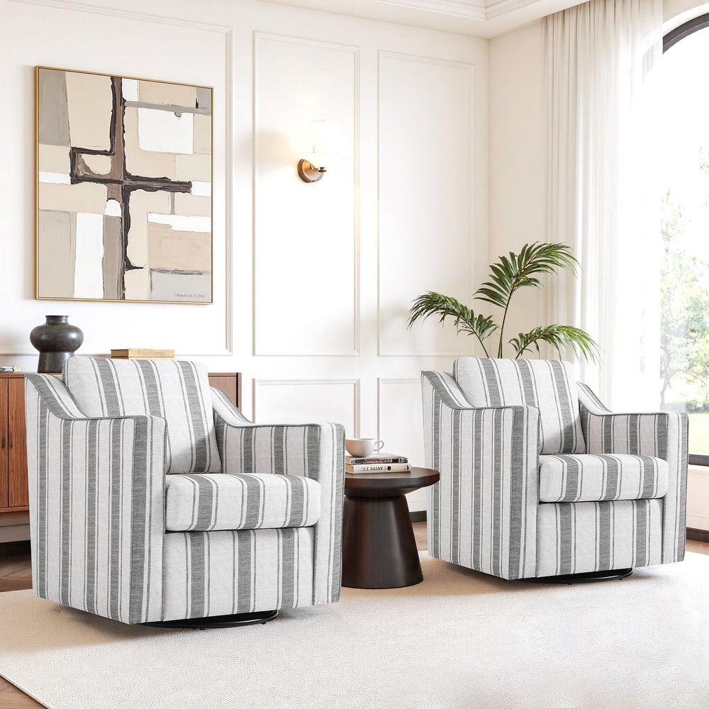 Modern Swivel Upholstered Armchair Accent chair Set of 2
