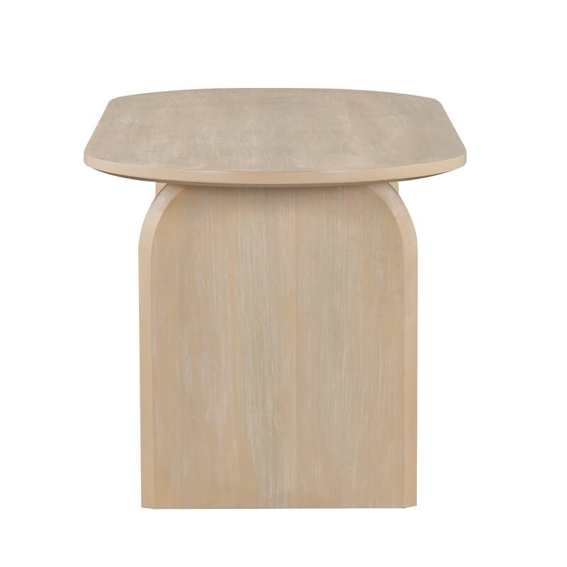 6 Piece Dining Table Set with Bench,Oval Kitchen Table Chairs Set for 6, Modern Style Dining Room Set