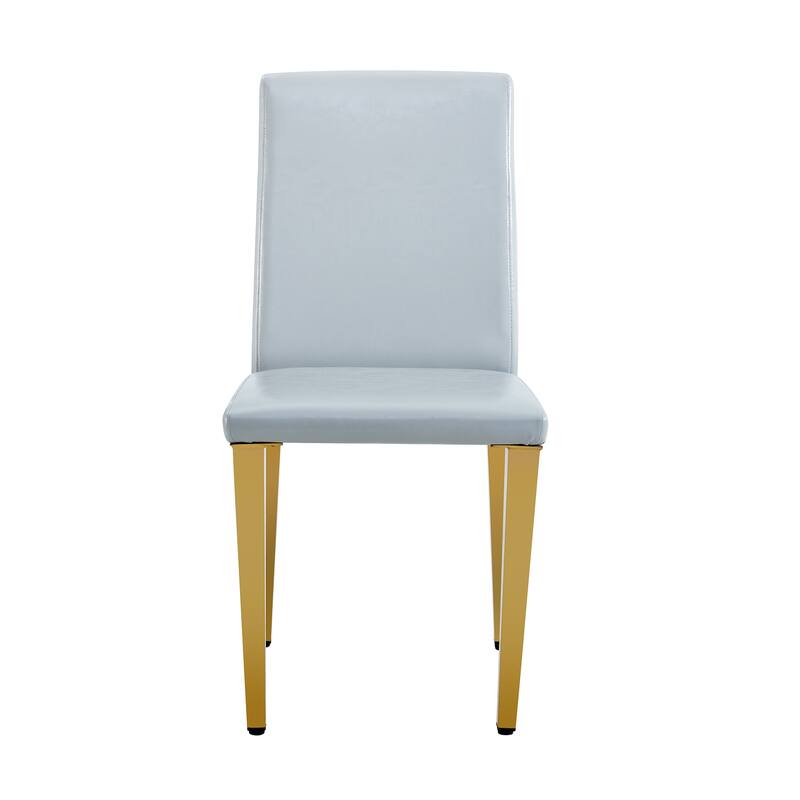 4 Light Gray PU dining chairs, simple and versatile,comfortable and accompanied. Exquisite and versatile dining chairs