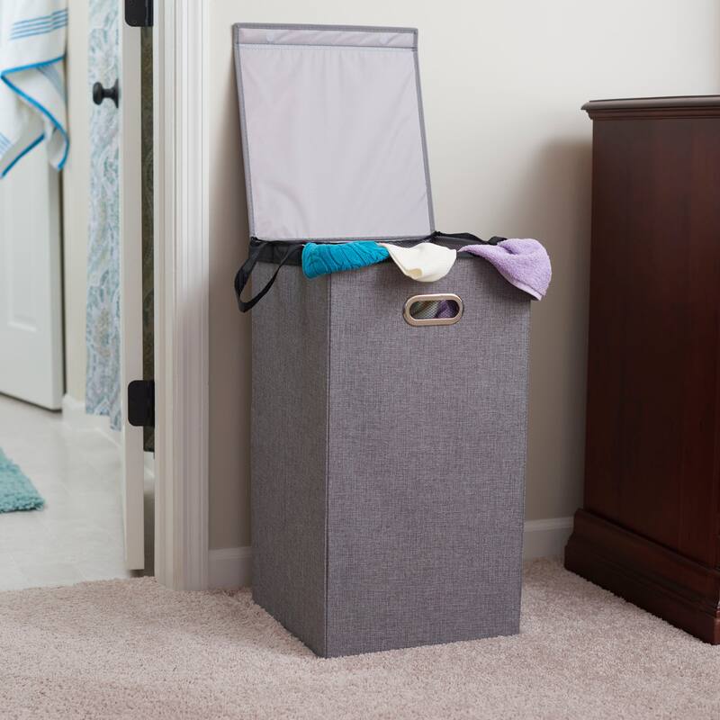 Household Essentials Laundry Hamper with Lid - 14.0"L x 14.0"W x 26.0"H