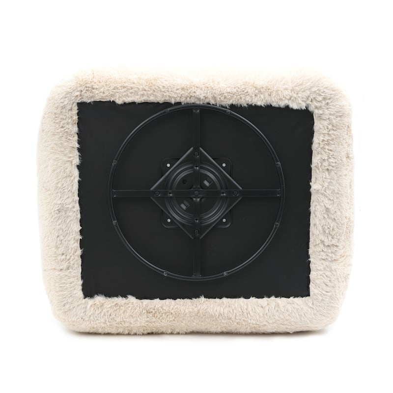 Furniture of America Cynra Modern 45-inch Faux Fur Swivel Arm Chair with Ball Pillow