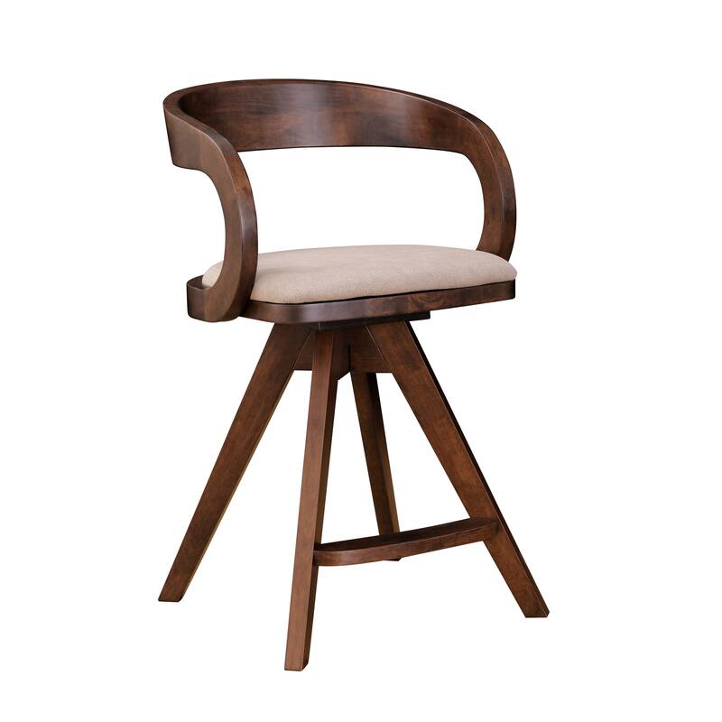 Furniture of America Abigail IX Mid-Century Modern 5-Piece Walnut 53-inch 2-Leaf Extendable Counter Height Dining Set