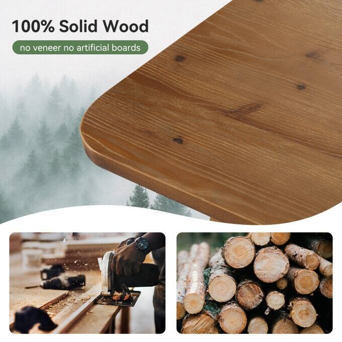 47.2"W Solid Wood Coffee Table With Storage