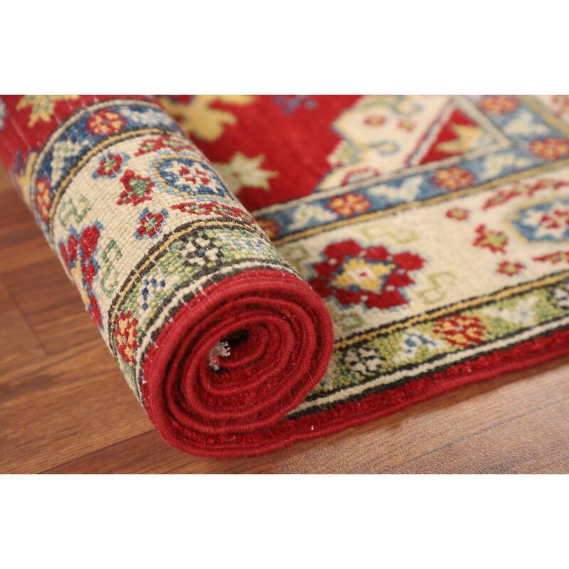 Red Kazak Oriental Rug Handmade Home Decor Wool Carpet - 2'8" x 4'4"