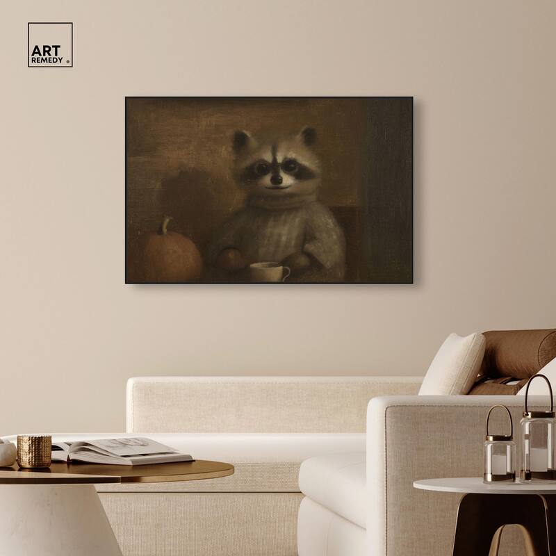 Raccoon Reverie Canvas by Art Remedy