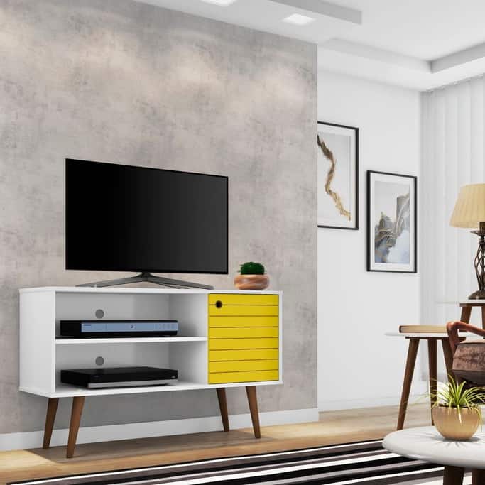 Mid Century Modern Liberty Storage Media Cabinet Console
