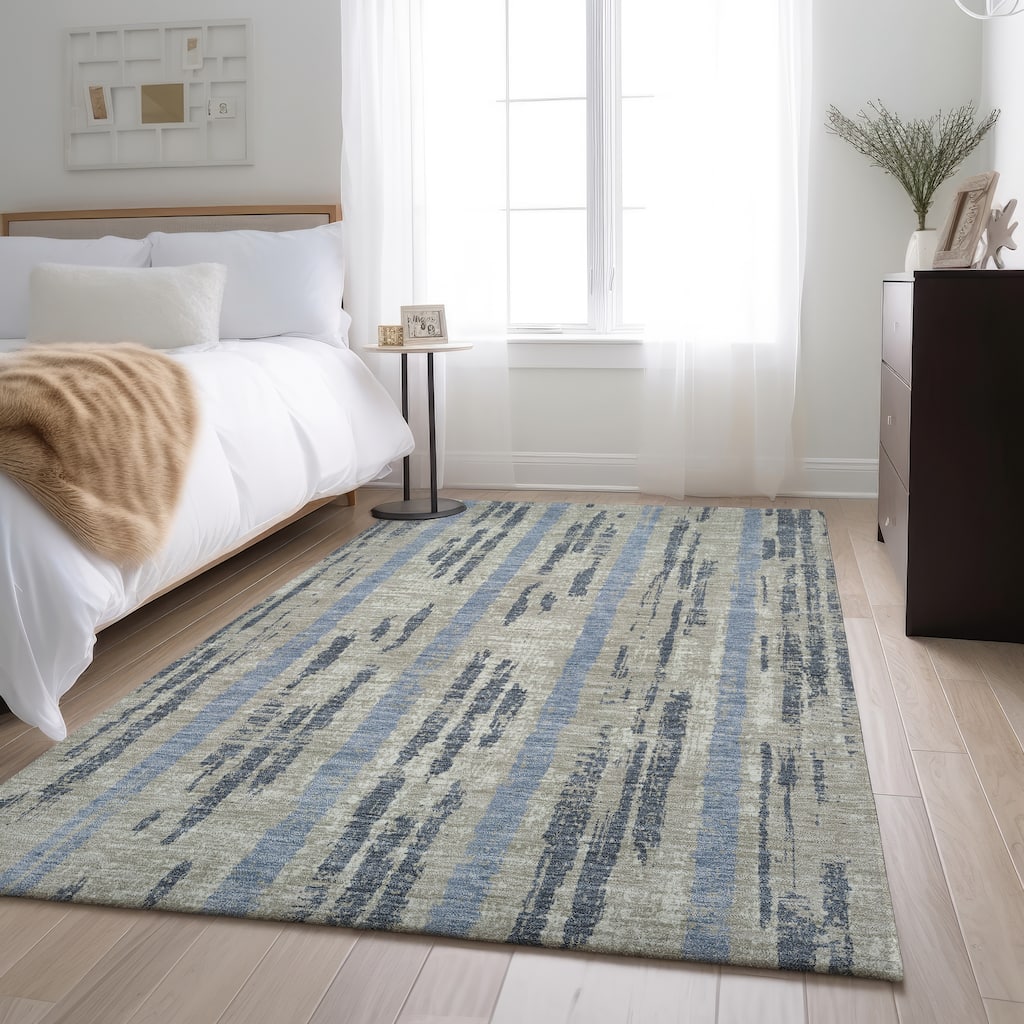 Premium Washable Super Soft Stripe Abrash Mayfield Rug