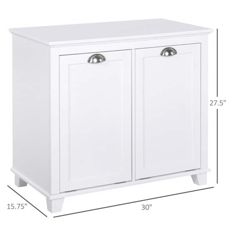 White Tilt Out Laundry Sorter Bathroom Storage Cabinet