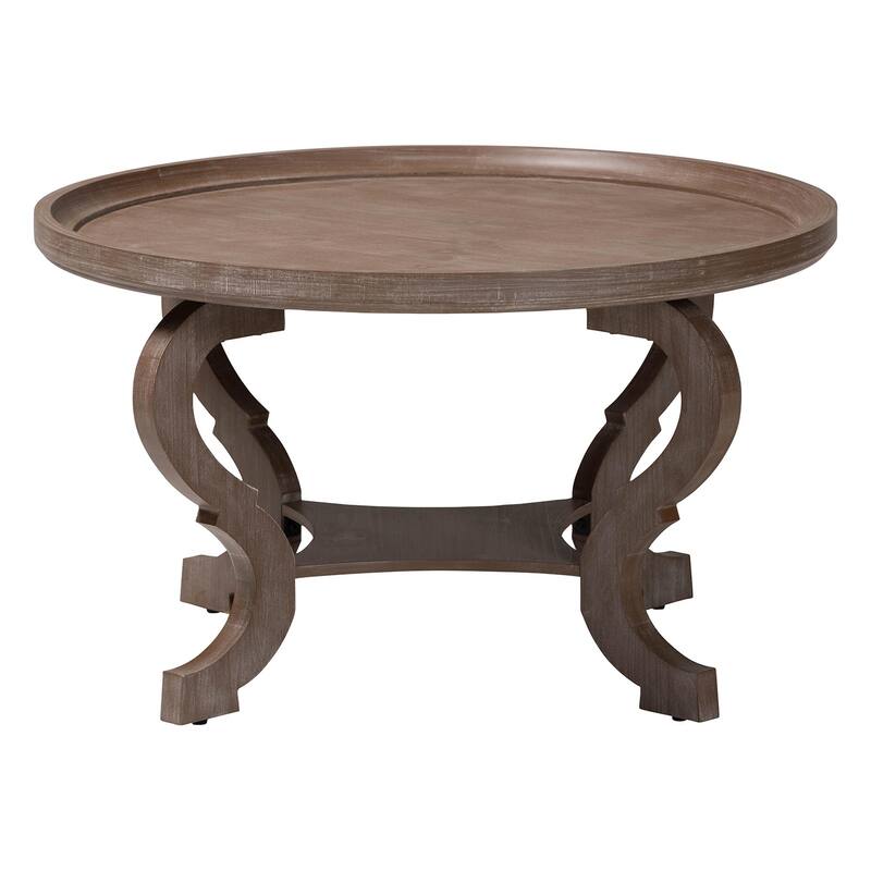 Madrona French Country Antique Brown Wood Coffee Table