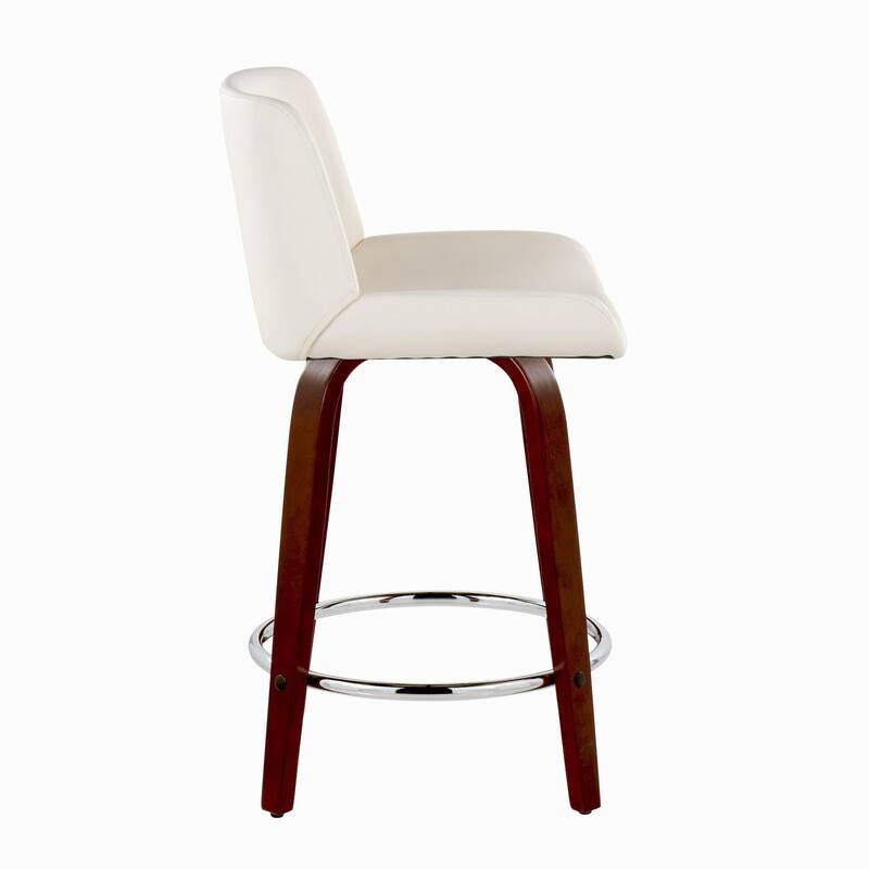 Santi Upholstered 24" Fixed-Height Counter Stool - Set of 2