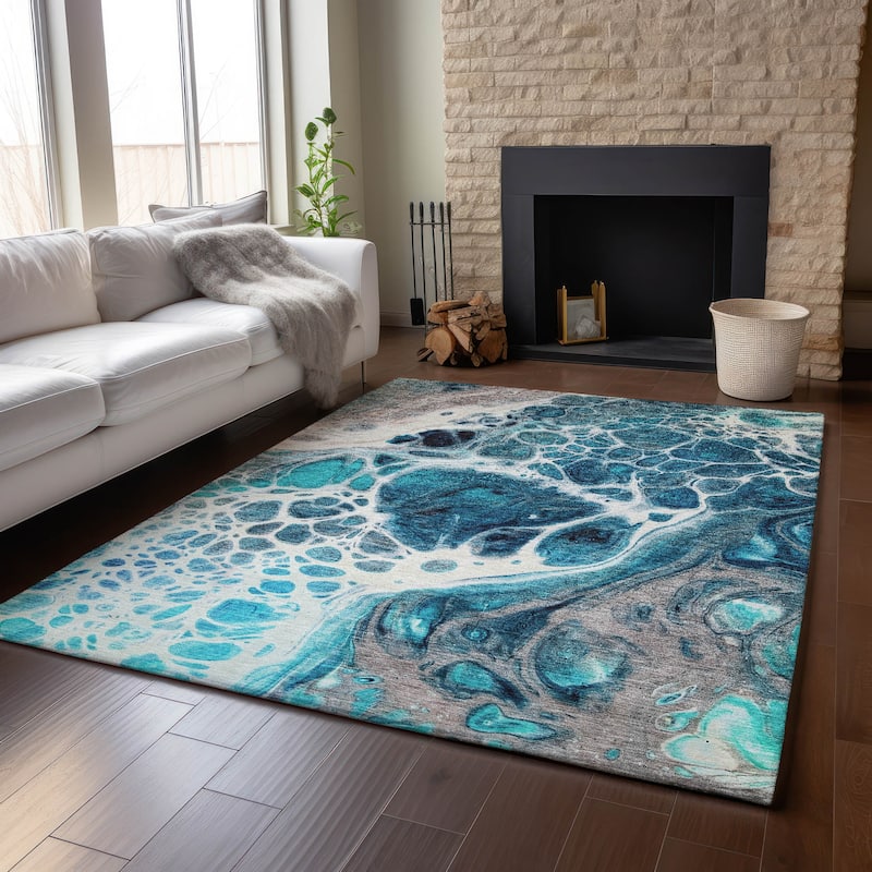 Premium Washable Super Soft Abstract Ink Mayfield Rug