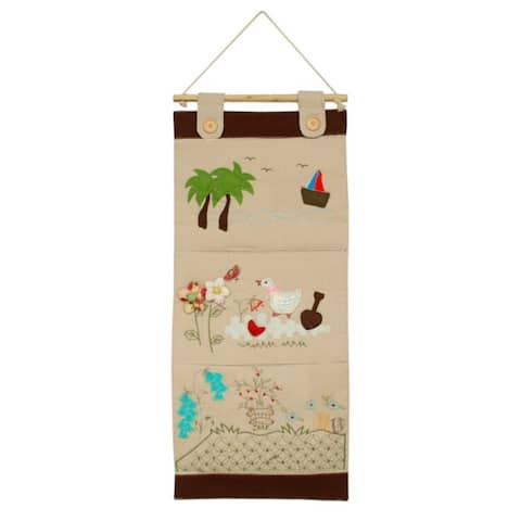 [Duck &Flowers] Ivory/Wall Hanging/Wall Pocket/Hanging Baskets/Wall Organizers (11*24) - 11*24