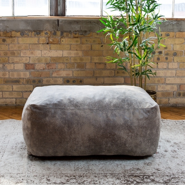 Big Joe Nestle Vegan Leather Foam Filled Loveseat Ottoman - Bed