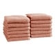 preview thumbnail 42 of 174, Linery & Co. Luxury Cotton Textured Bath Towel. Washcloth (Pack of 12) - Dusty Rose