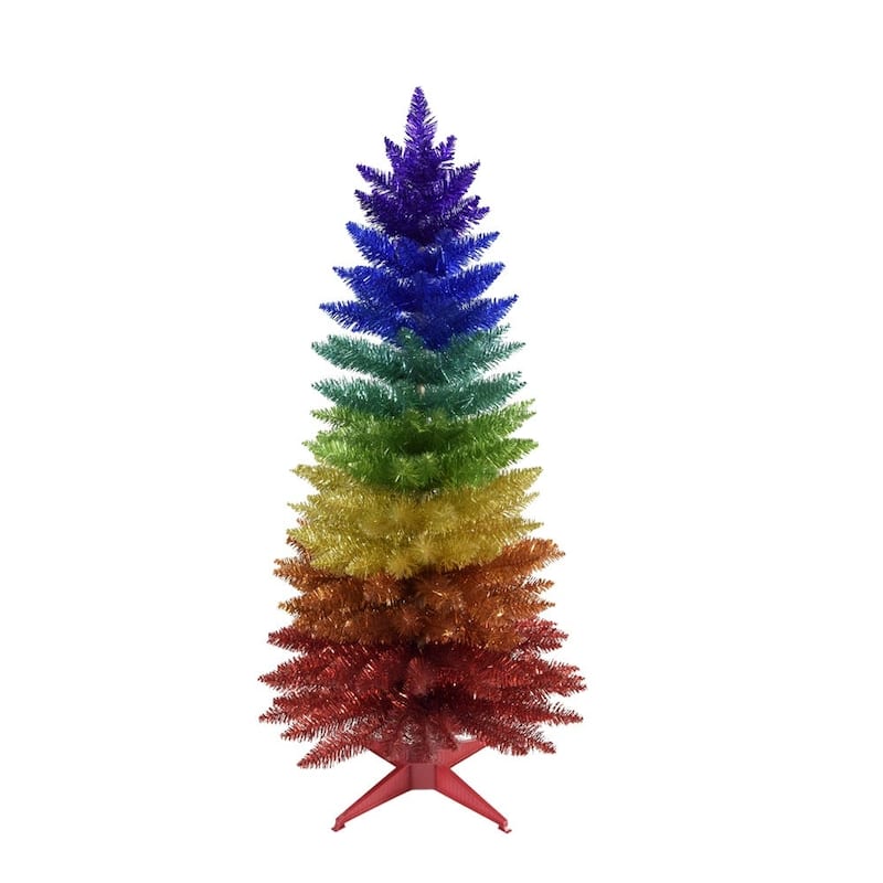 Kurt Adler 4-Foot Foil Rainbow Tree - Multi