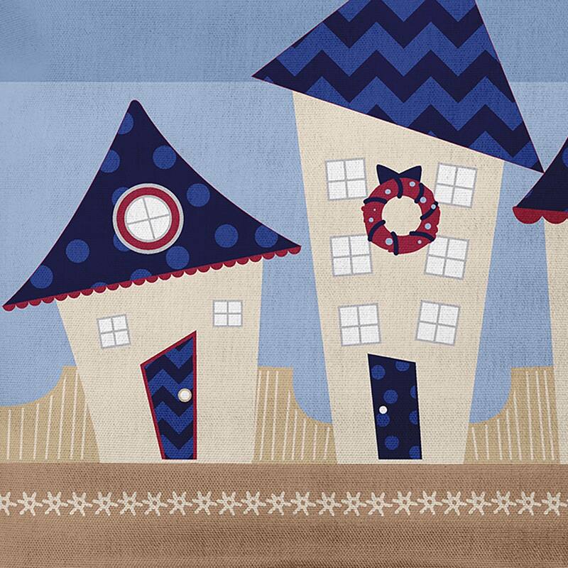 Coastal Houses Christmas Soft Spun Polyester Decorative Throw Pillow