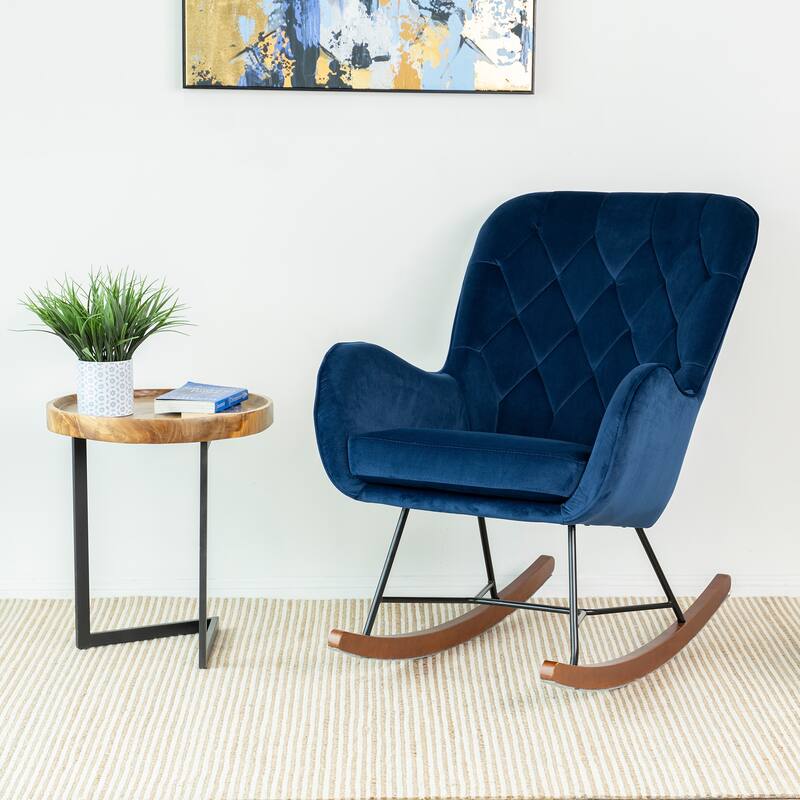 Salisbury Mid-Century Modern Velvet Rocking Chair