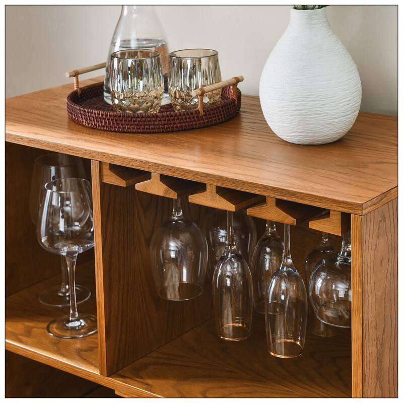 31.5" Liquor Cabinet with Wine Glass Holder