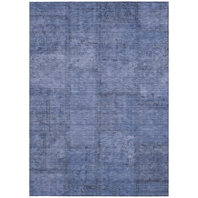 HomeRoots Patchwork Transitional Rectangle Outdoor Rug