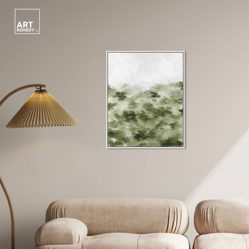 Art Remedy Foggy Rainforest Framed Watercolor Boho Abstracts