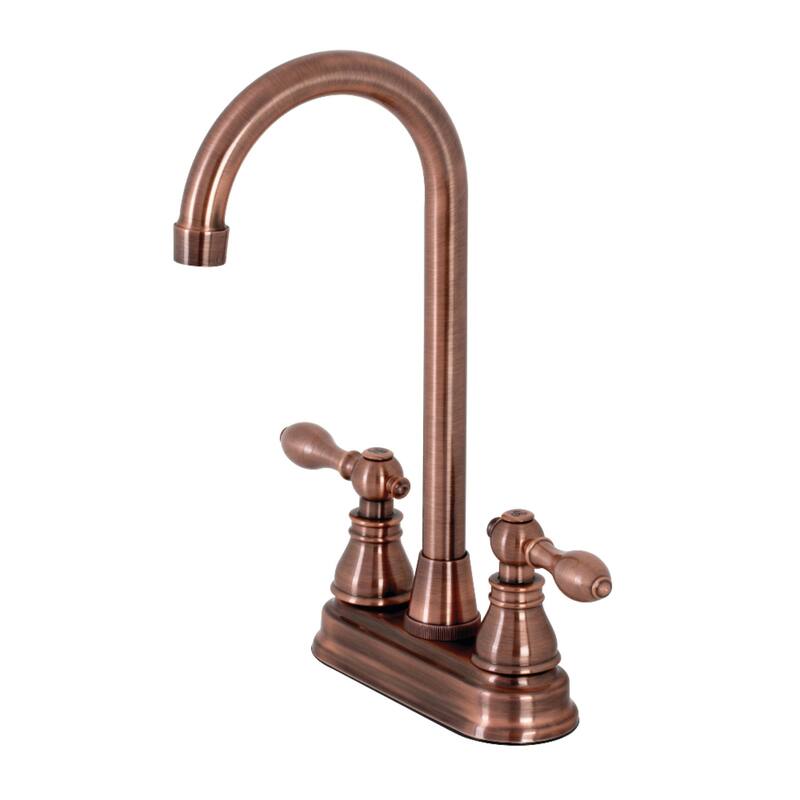 Kingston Brass American Classic 4 in. Centerset High-Arc Bar Faucet - Antique Copper