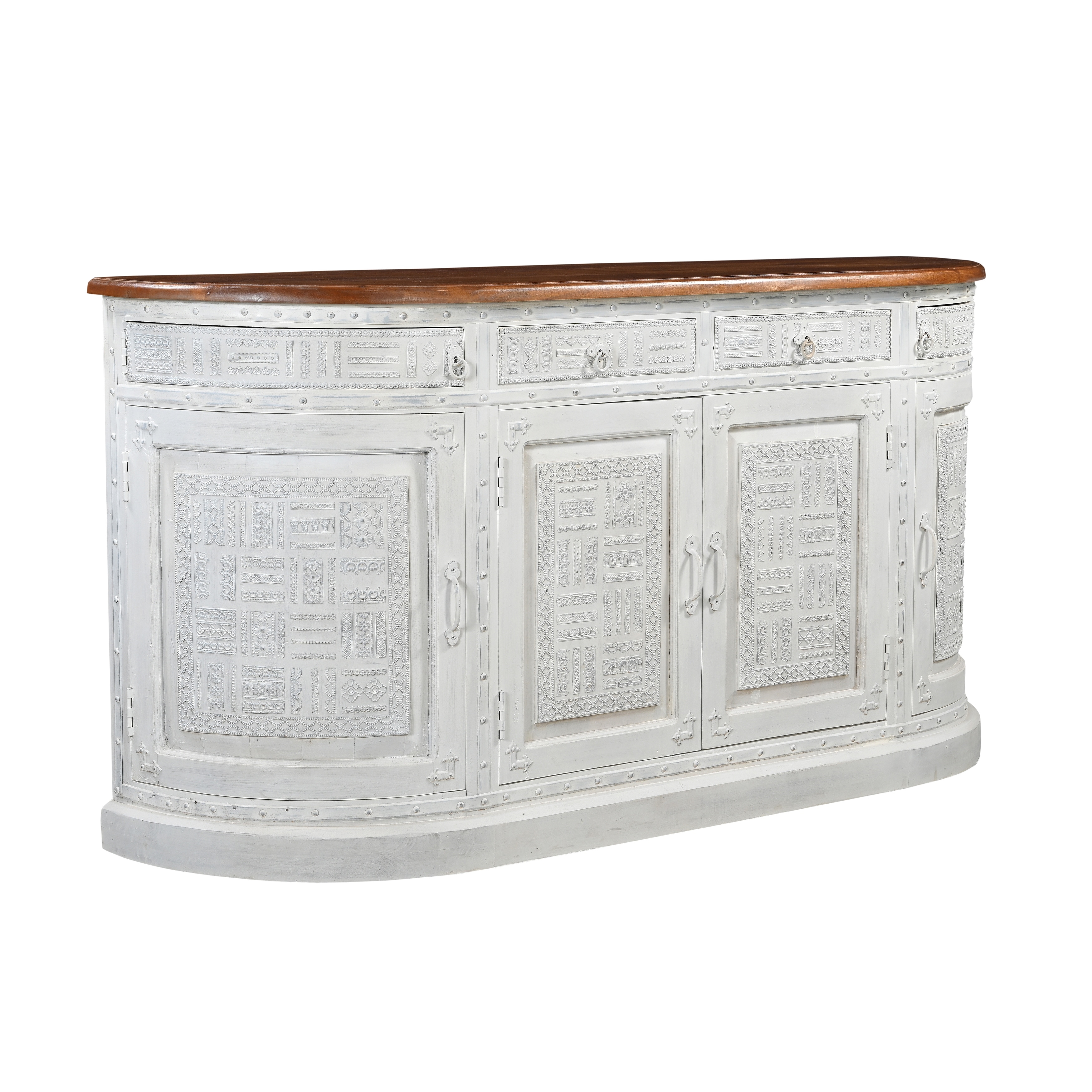 Clara 4-drawer 4-door Carved Solid Wood Sideboard