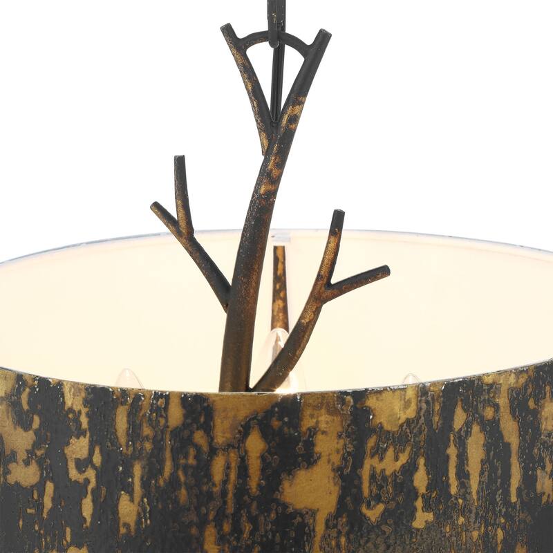 Wry Lighting Arboreal 3-light Pendant in Antique Black Iron