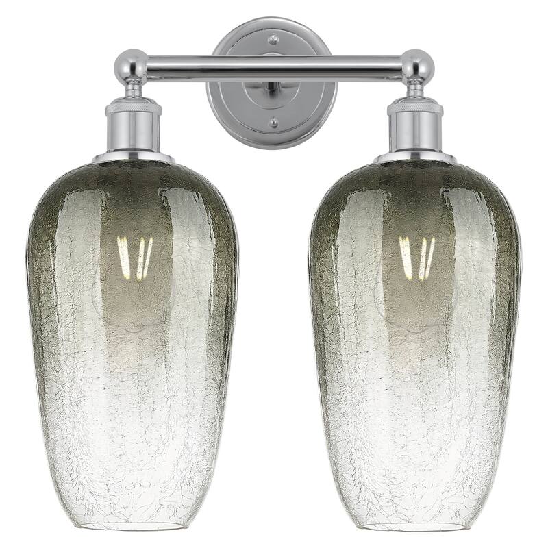 Innovations Lighting Endless Possibilities Edison - Brookhaven Flute - 2 Light 16" Bath Vanity Light - Slate/Polished Chrome