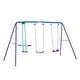 preview thumbnail 2 of 8, Outsunny Outdoor Swing Set for Backyard with 2-Person Swing and 2 Swings, Playground Equipment Outdoor Playset
