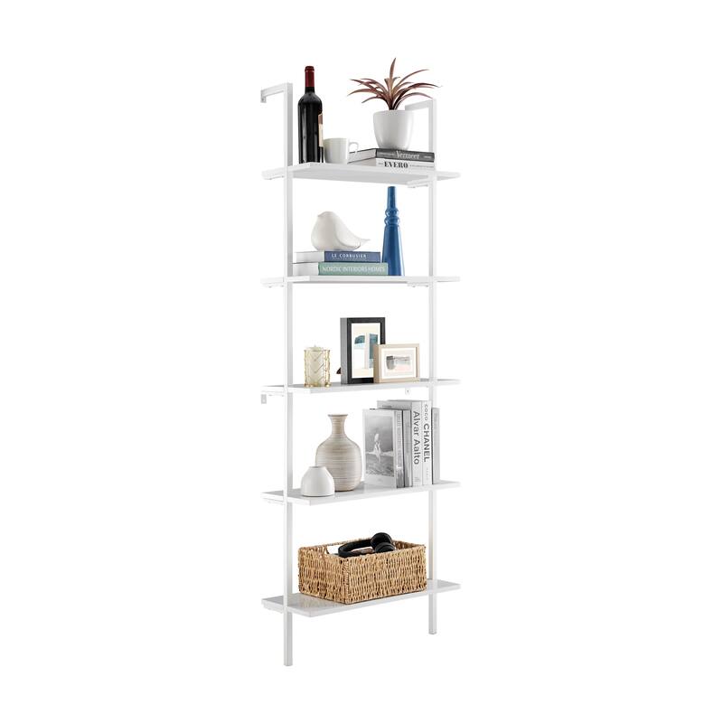 Danya B. Everett 5-Tier Open Display Stand Wall Mount Modern Metal Frame Ladder Shelf