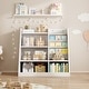 preview thumbnail 2 of 42, 4-Tier Kids Bookshelf with Storage Pockets,Toy Organizer Cabinet