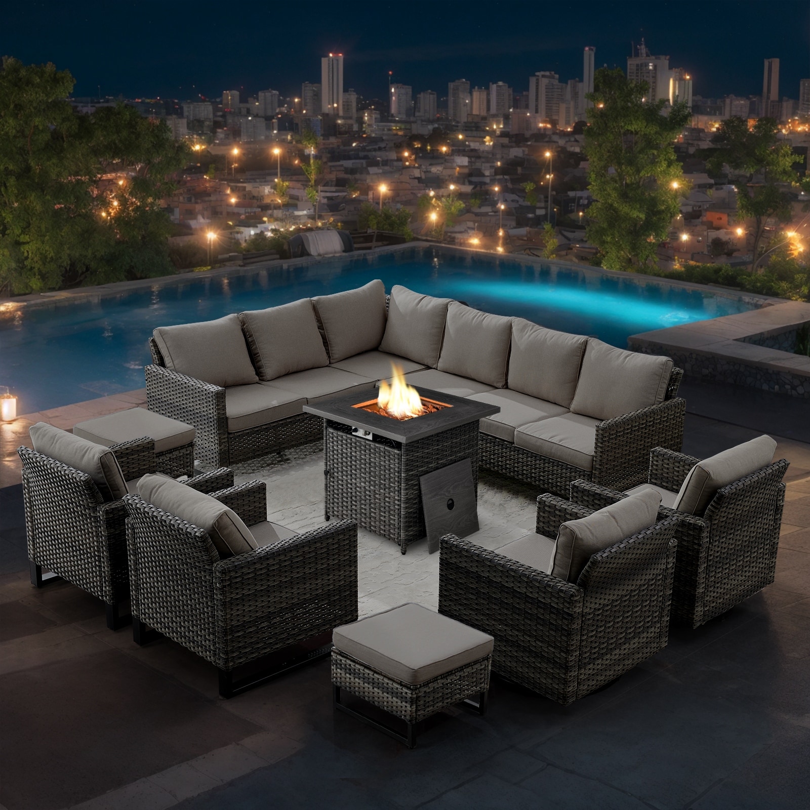 Outdoor sofa with swivel chairs online