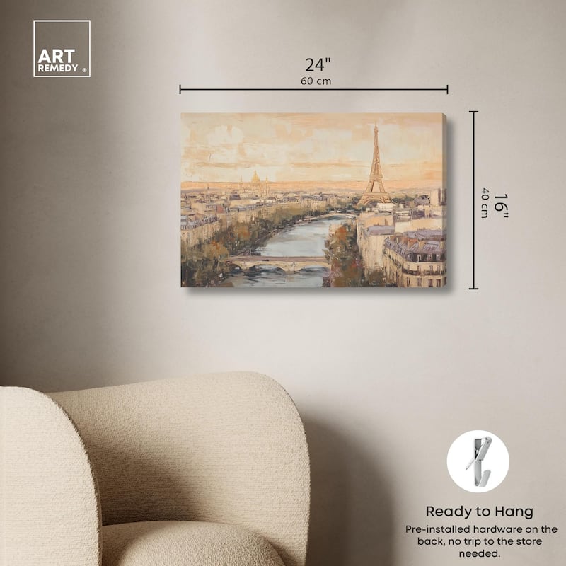 Sunrise Paris Canvas by Art Remedy, Gallery Wrapped
