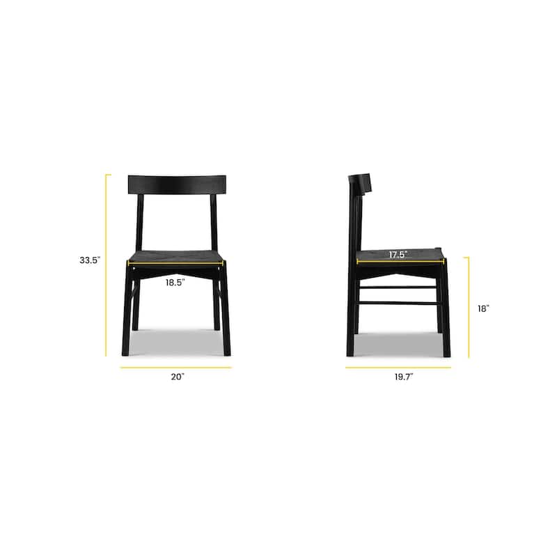 Poly & Bark Hamm Dining Chair - Solid Wood with Woven Seat