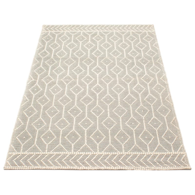 ECARPETGALLERY Braid weave Sienna Grey Wool Rug - 5'2 x 8'2