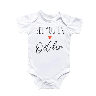 October Baby Announcement - Baby Boy Girl Clothes Infant Bodysuit Funny Cute Newborn