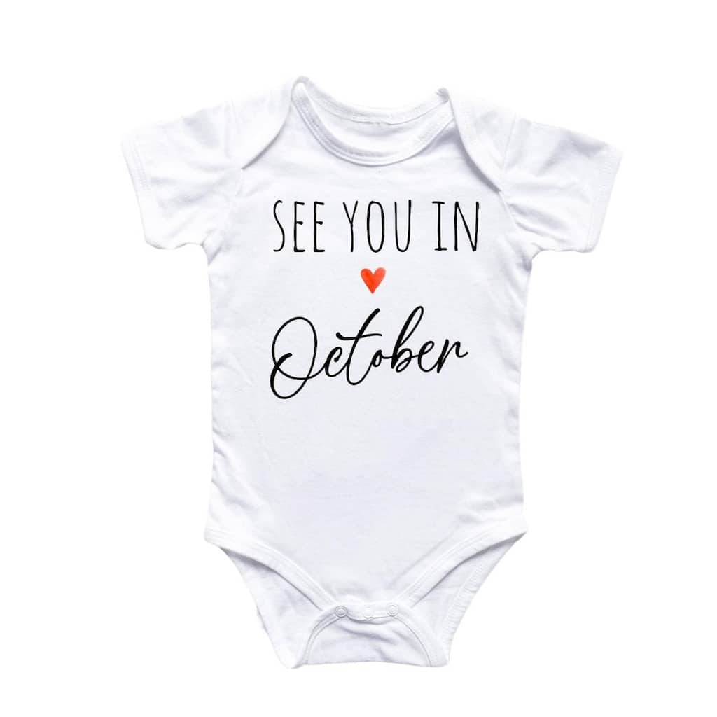 October Baby Announcement - Baby Boy Girl Clothes Infant Bodysuit Funny Cute Newborn
