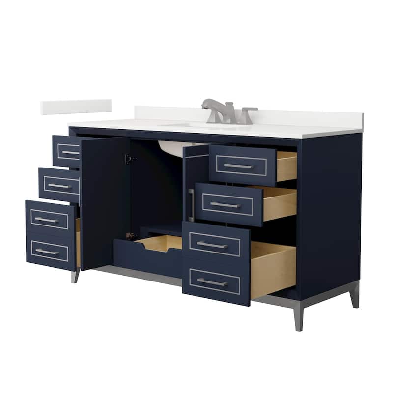 Wyndham Collection WCH515160S-QTZ-US3MXX Marlena 60" Free Standing